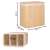 Springos bamboo laundry hamper with lid, 3 compartments, beige, 150L, dimensions