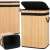Springos bambusz szennyeskosár fedéllel, 3 különböző nézet a termékről