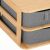 Close-up of Springos Bamboo Desk Organizer Frame and Fabric Drawers