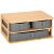 Springos Bamboo Desk Organizer with Three Fabric Drawers