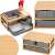 Springos bamboo desk organizer with 3 fabric drawers, collage