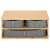 Springos bamboo desk organizer with 3 fabric drawers, front view
