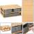 Springos bamboo desk organizer with 3 fabric drawers, collage
