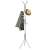 Springos standing clothes rack with 12 hooks, grey, metal, 3 tiers, for coats, jackets, hats, scarves, bags, and more