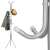 Springos standing coat rack with 12 hooks, silver, 3 tiers, with clothes and hat