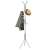 Springos standing coat rack with 12 hooks, silver, 3 tiers, with clothes and hat