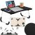 Springos foldable laptop desk with tablet, laptop and cup, folding mechanism