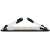 Springos foldable laptop table, back view, white legs with black accents, black foam padding