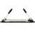 Springos foldable laptop table, back view, white legs with black accents, black foam padding