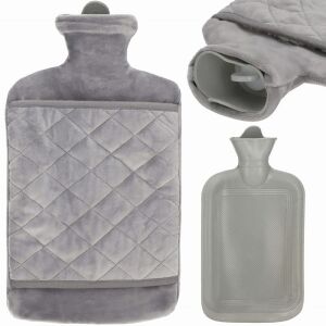 Springos Szürke Melegvizes Palack Steppelt Huzattal, 1.8L - Rehabilitációs segédeszköz