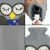 Collage of Springos hot water bottle with knitted owl cover details