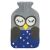 Springos grey knitted owl hot water bottle isolated
