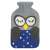 Springos 2L Owl Hot Water Bottle with Knitted Cover - Grey-Blue, Front view of the product