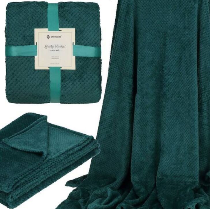 Springos meleg Pléd, 200x220cm - Zöld