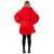 Springos oversized blanket hoodie, red with white fur inside, back view