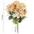 Springos decorative bouquet of artificial roses, 9 roses, pink flowers, green leaves, 40 cm long, with size information