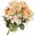 Springos decorative bouquet of peach roses with pink flowers and green leaves
