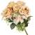 Springos decorative bouquet of peach roses with pink flowers and green leaves