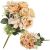 Two Springos decorative peach rose bouquets on white background
