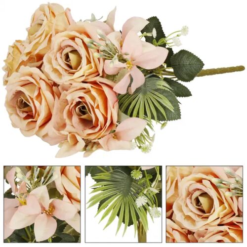 Springos decorative peach rose bouquet with detail shots