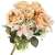 Springos decorative bouquet of peach roses with pink flowers and green leaves