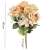 Springos decorative bouquet of peach roses with pink flowers and green leaves, showing size