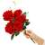 Springos decorative red rose bouquet, artificial flowers, hand holding