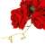 Springos decorative red rose bouquet, artificial flowers, close-up