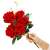 Springos artificial red rose bouquet, 6 roses, for home decor