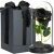 Springos Black Eternal Rose in Glass Dome with LED Lights and Gift Box