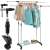 Springos double rail clothing rack with clothes and detail shots