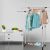 Springos double rail clothing rack in a room setting
