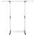 Springos telescopic clothes rack with wheels, silver and black, front view