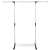 Springos telescopic clothes rack with wheels, silver and black, front view