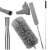 Springos telescopic duster set with different parts, including the handle, microfiber head, and feather head