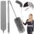 Springos telescopic dust mop with microfiber head, gray, three views