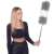 Springos telescopic duster with microfiber head, grey and white, for cleaning hard to reach places
