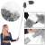 Springos telescopic duster with microfiber head, grey and white, for cleaning hard to reach places