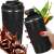 Springos black travel mug with coffee and chocolate splash