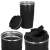 Springos 500 ml stainless steel thermos, black, close-up of lid and body