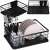 Uscator de vase cu suport tacamuri, din otel, cu tava de scurgere, 42x32x15cm, negru 97320454