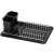 Springos dish drying rack with black tray and cutlery holder, angled view