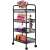 Springos 4-tier rolling storage cart with metal wire baskets, black, used in bedroom