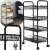 Springos 4-tier rolling storage cart with metal wire baskets, black, used in bedroom