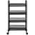 Springos 4-tier rolling storage cart with metal wire baskets, black