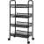 Springos 4-tier rolling storage cart with metal wire baskets, black