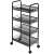 Springos 4-tier rolling storage cart with metal wire baskets, black