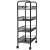 Springos 4-tier rolling storage cart with metal wire baskets, black