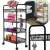 Springos 4-tier rolling storage cart with metal wire baskets, black, used in bedroom