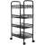 Springos 4-tier rolling storage cart with metal wire baskets, black